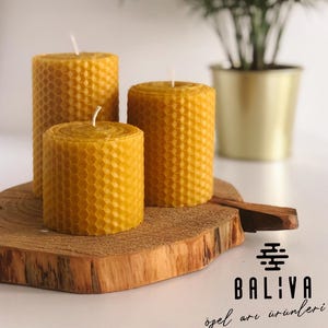 Handmade Beeswax Candle Gift Set - 3 Natural Candles with Luxurious Packaging