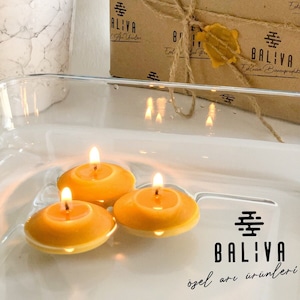 Baliva %100 Natural Handmade Beeswax Floating Candles - Floating Glow Trio