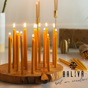 Handmade Beeswax Church Candle - 16 cm Handmade Tapers for Wishes, Rituals, and Blessings