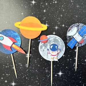 3D Space Cupcake Toppers| Space Cupcake Toppers| Astronaut Cupcake ...