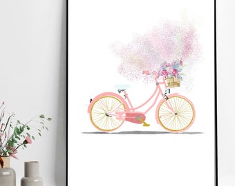 Bicycle With Basket - Etsy