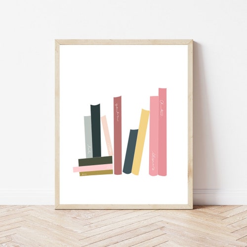 Books Digital Print. Stack of Classic Books Wall Art. Etsy