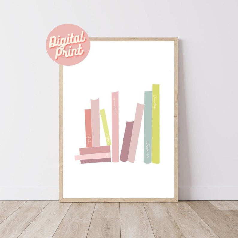 Books Digital Print. Stack of Classic Books Wall Art. - Etsy
