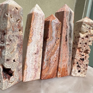 Pink Crazy Lace Agate Tower,Pink Crazy Lace Agate, Crazy Lace Agate Points , Pink Crazy Lace Agate from Indonesia