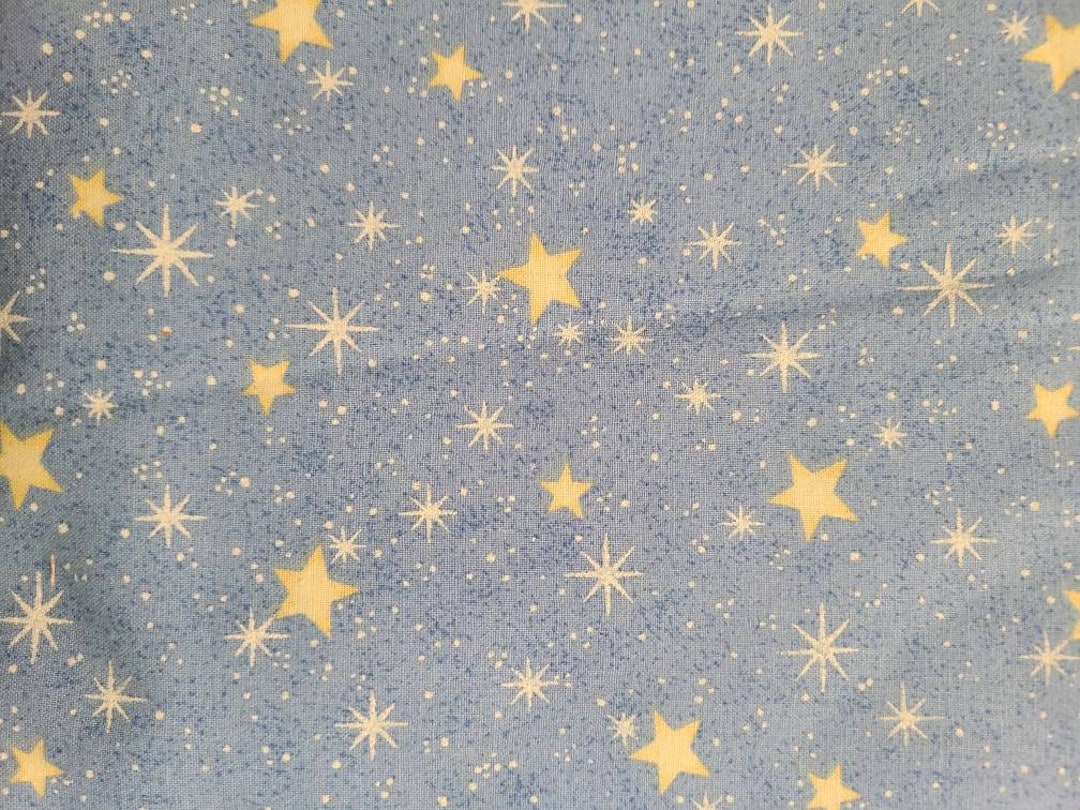 Starry Night Vintage Cotton Fabric, Quilting Cotton, Baby, Nursery