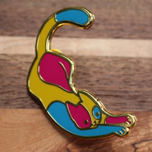 Pansexual Pride Kitties: Hard Enamel Pin