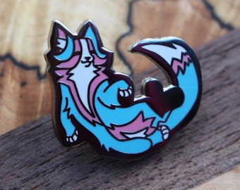 Pride Kitties Hard Enamel Pin: Transgender