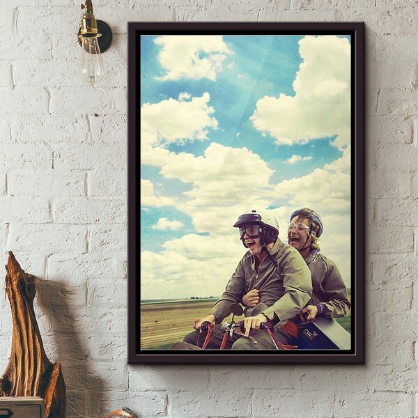 Dumb and Dumber Wall Art, Jim Carrey Poster, Jeff Daniels Wrapped Canvas Framed Gift Idea