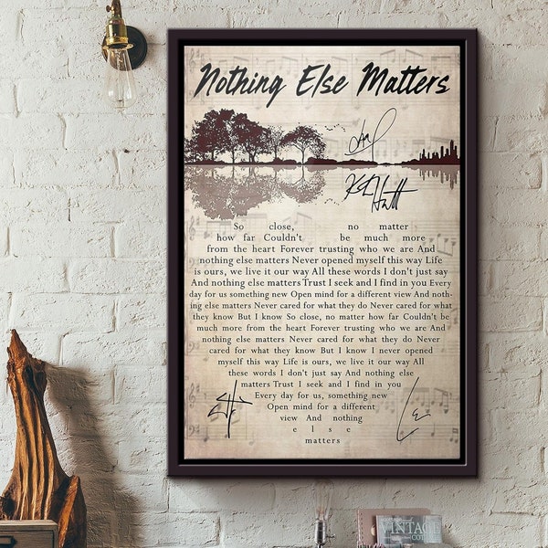 Nichts anderes zählt Songtext Signatur Song Wandkunst, Guitar Lake Lyrics Song Poster, Geschenk für Musik Fan Gitarrist gerahmte matte Leinwand