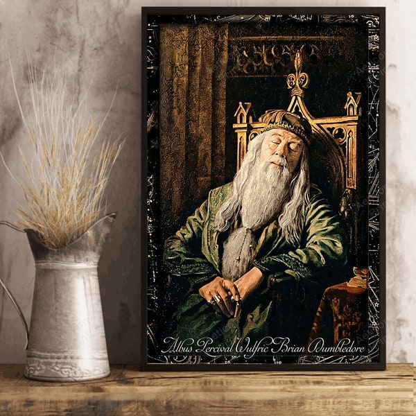 Albus Percival Wulfric Brian Dumbledore - Dumbledore Sleeping Poster - Wrapped Canvas Framed Gift Idea