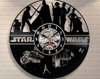 Star Wars Vinyl Record Clock, Star Wars Gifts for Women, Star Wars Wall Art, Star Wars Bedroom Decor, Star Wars Christmas Gifts for Dad