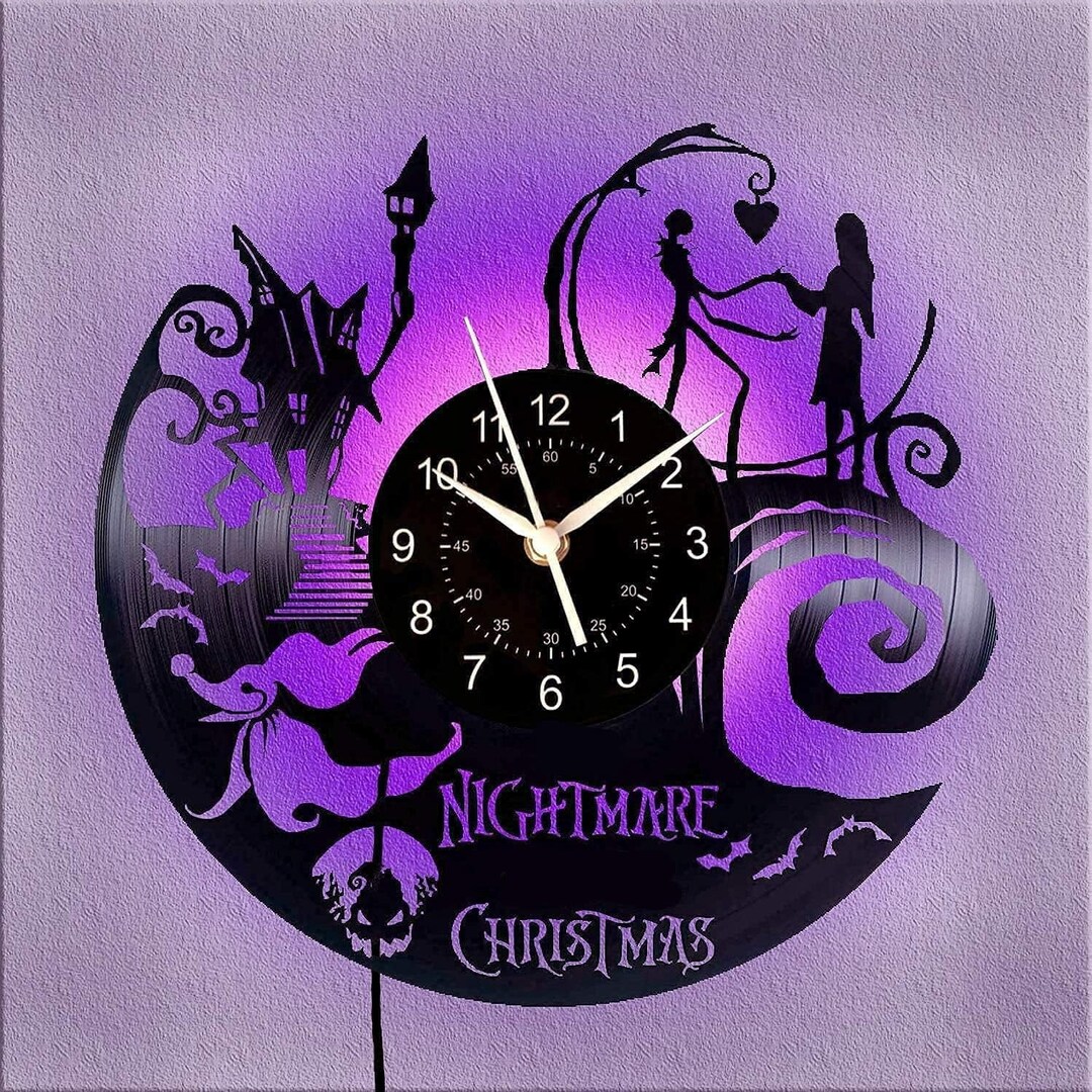 Jack Skellington and Sally Vinyl Record Wall Clock, Nightmare Before ...