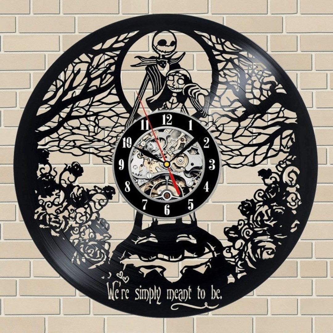 Jack Skellington and Sally Vinyl Record Wall Clock, Love Story Art ...