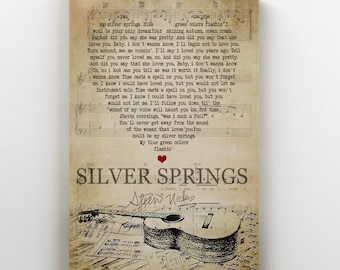 Stevie Nicks Fleetwood Mac Band Silver Springs Lyrics Song Gift For Music Fan Guitarist Framed Canvas Framed Prints, Canvas Wall Art