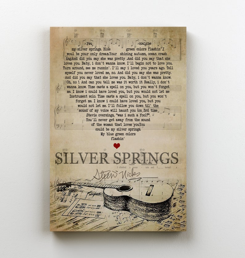 Stevie Nicks Fleetwood Mac Band Silver Springs Lyrics Song Gift for