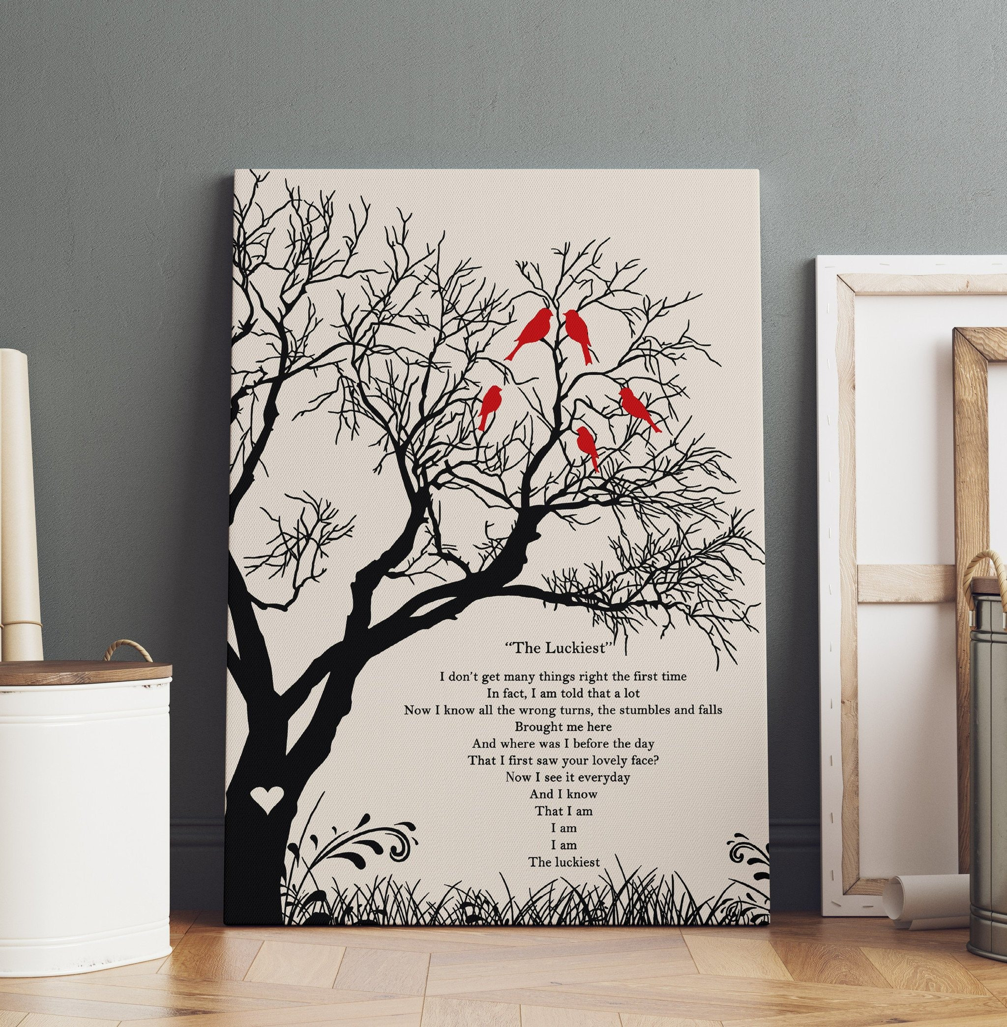 Ben Folds the Luckiest Song Lyrics Wall Art Gift for Music Fan, Love