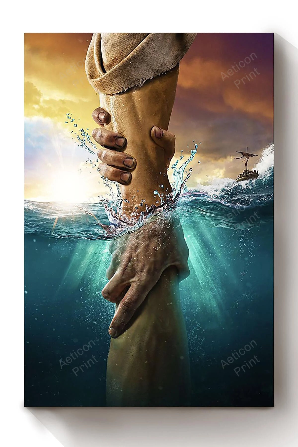Jesus reaching into the water Etsy Nederland