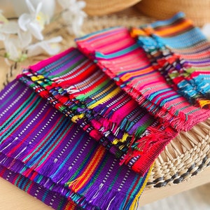 Handmade tortilla cloth napkins, mantel bread cloth, Guatemala, placemat, table mat, wedding reception birthday, Holiday decor, gift, 18x18