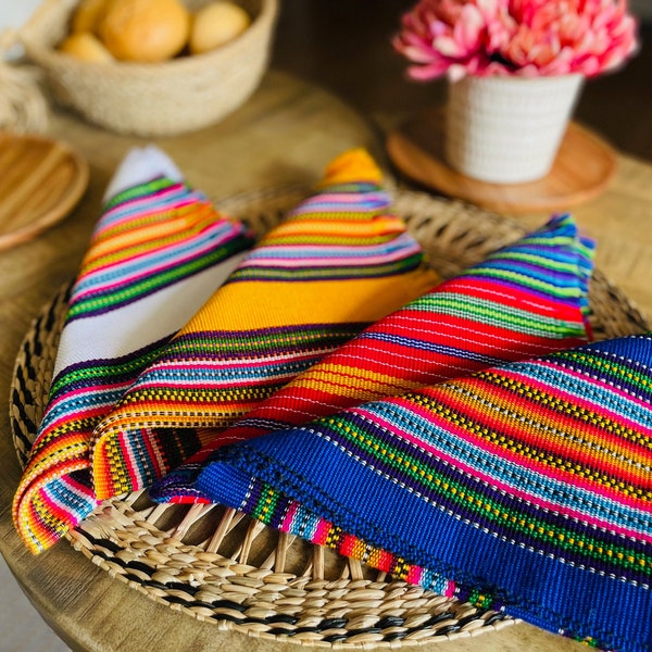 Handwoven tortilla wraps, wedding decor supplies, bread cloth, Guatemalan textile, placemat, table decor, cloth napkins, Artisan made 18x18