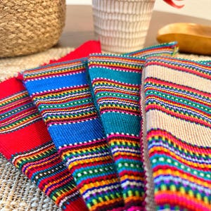 Handmade tortilla cloth napkins, mantel bread cloth, Guatemala, placemat, table mat, wedding reception birthday, Holiday decor, gift, 18x18