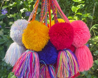 Guatemalan Pom-pom | Handmade | Pompones | Artisan made | Colorful with tassels