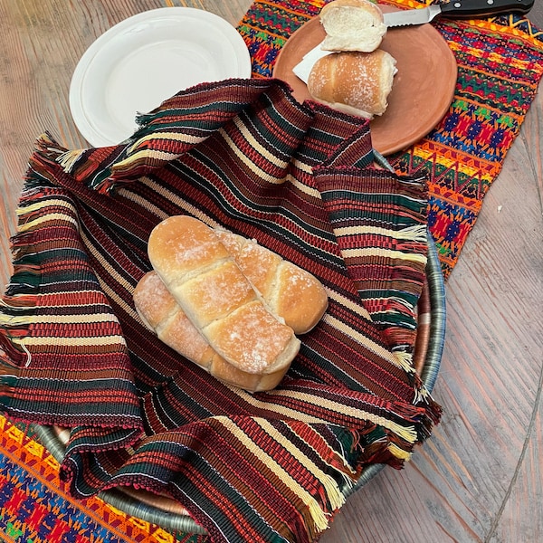 Handwoven tortilla mantel, bread cloth warmer, Guatemalan textile, placemat, table decor, cloth napkins, Artisan made 18x18