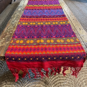 Guatemalan Handwoven Table Runners, Handmade Mayan Colorful textile, Artisan made, Home Decor- Burgundys