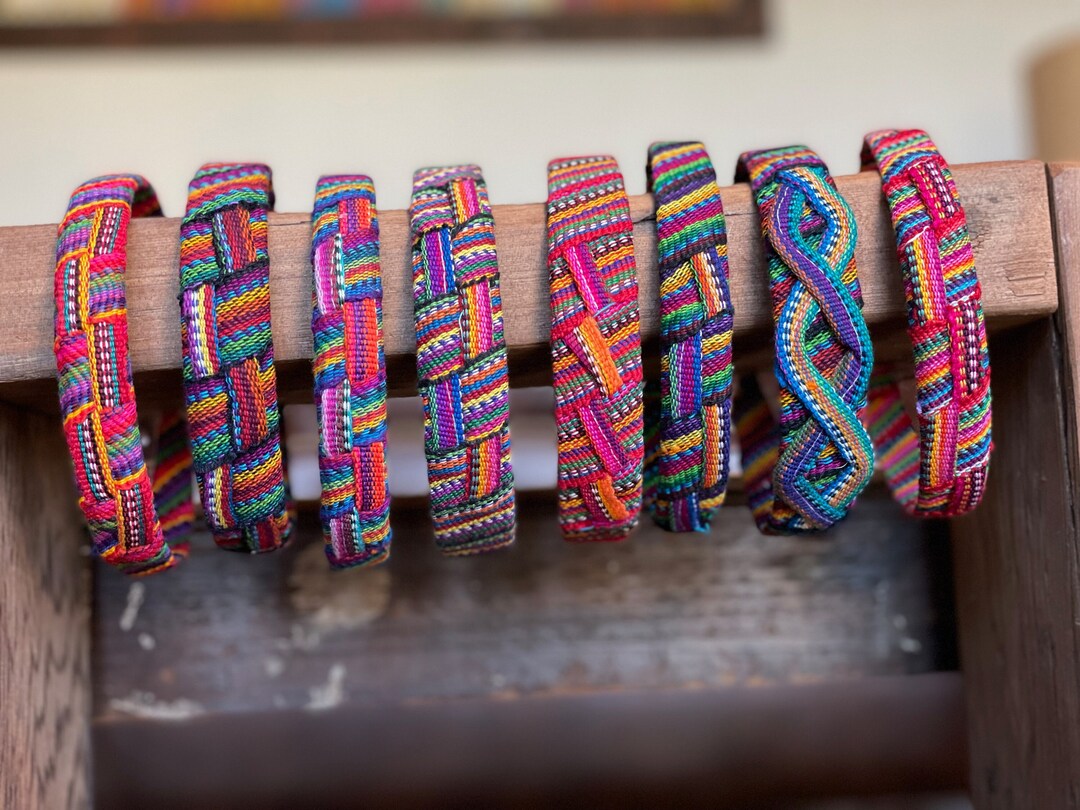 Guatemalan Colorful Hard Headbands, Handwoven, Hair Accessories