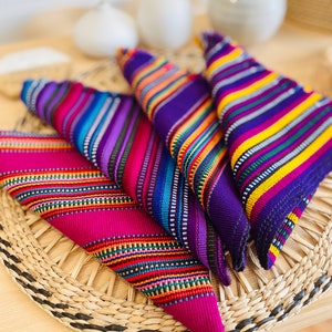 Handmade tortilla wraps warmers, mantel bread cloth, Guatemala, placemat, table mat, wedding reception birthday cloth napkins, 18x18