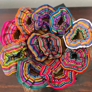 Guatemalan Textile Scrunchies, Colorful Hair Ties