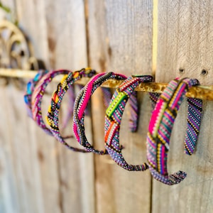 Guatemalan colorful hard headbands, handwoven, hair accessories, Artisan made, Mayan textile
