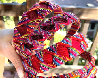 Guatemalan colorful hard headbands, handwoven, hair accessories, Artisan made, Mayan textile