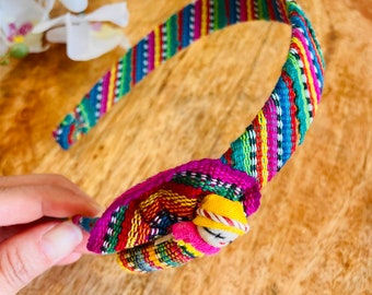 Guatemalan colorful hard headbands, doll headband, handwoven, hair accessories, Artisan made, Mayan textile