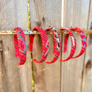 Guatemalan colorful hard headbands, handwoven, hair accessories, Artisan made, Mayan textile