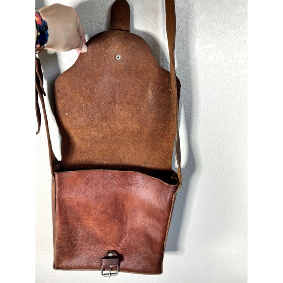 Vintage, Heavy Leather Satchel Bag - image 5