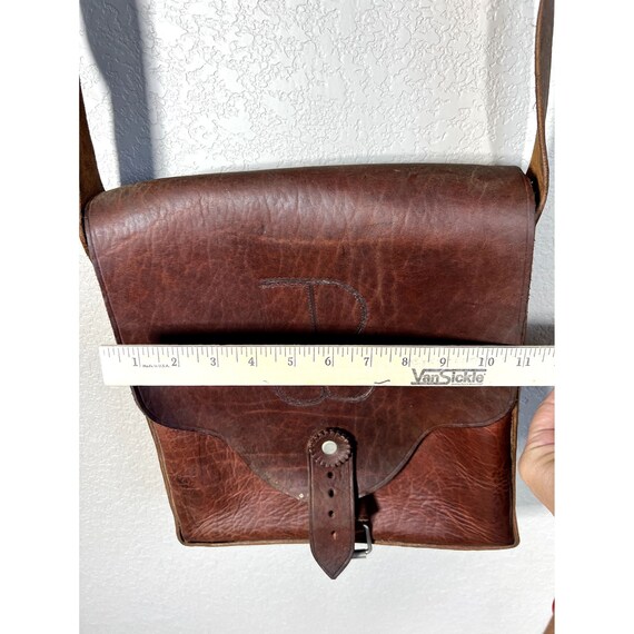 Vintage, Heavy Leather Satchel Bag - image 9