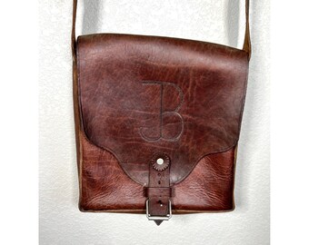 Vintage, Heavy Leather Satchel Bag