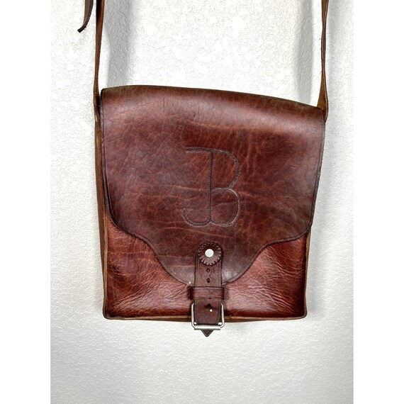 Vintage, Heavy Leather Satchel Bag - image 1