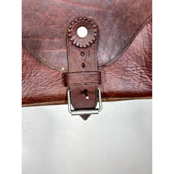 Vintage, Heavy Leather Satchel Bag - image 3