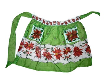 Vintage Poinsettia Apron