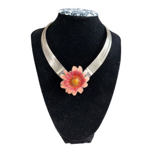 Gorgeous Enamel and Sterling Silver Choker