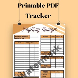 Spending Tracker - Expense Tracker Printable - Spending Log - Purchase Recorder - Transaction Log - PDF - A4 - Beige