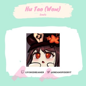 Twitch/Discord Genshin Hu Tao emote (Wow)