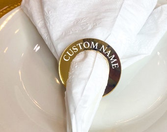 Personalized Napkin Ring Place Card, Wedding Table Decoration, Custom Napkin Ring, Wedding Decor, Wedding Place Card, Bridal Napin Rings