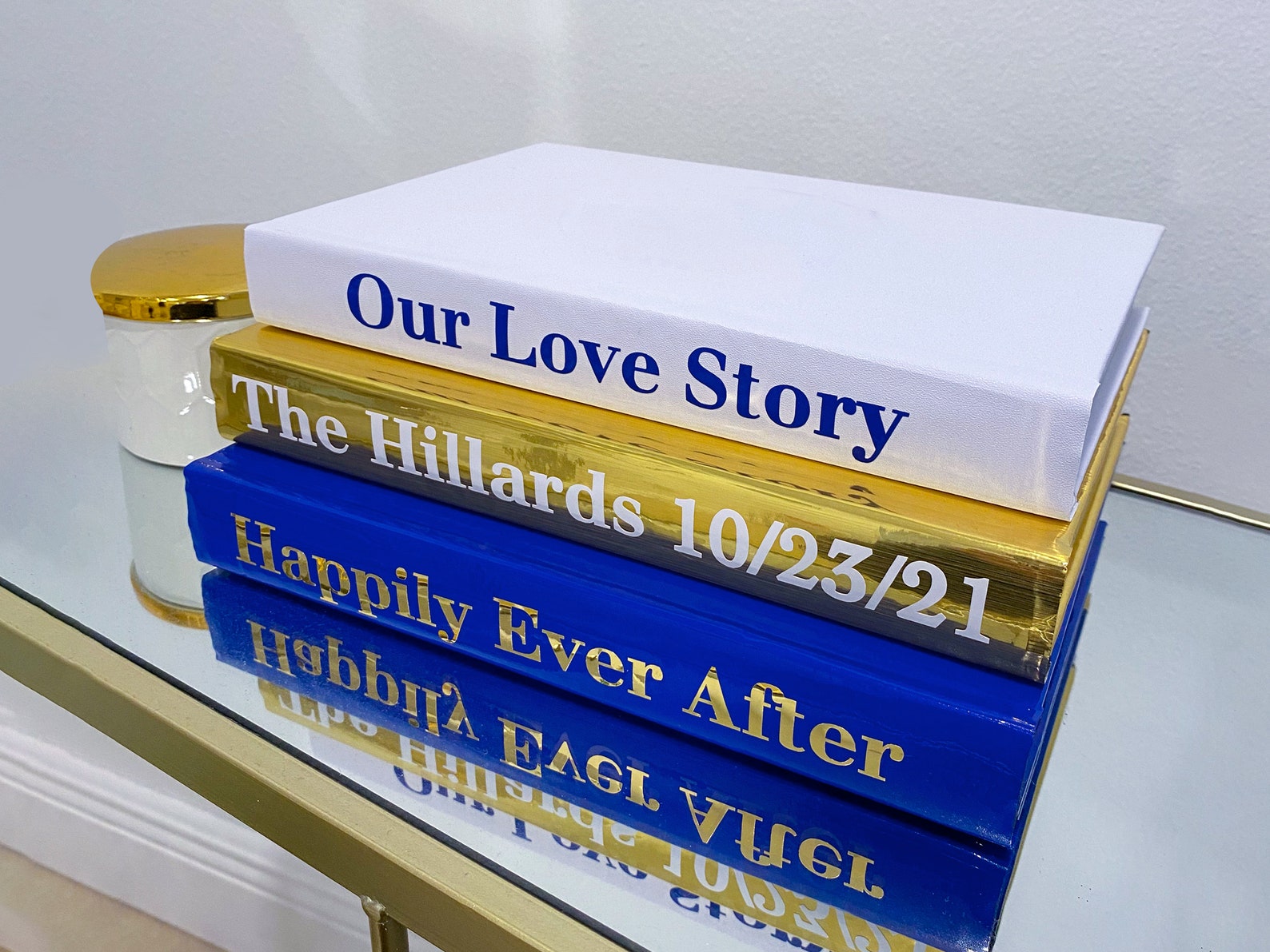 Personalized Luxury Stacked Books Home Decor, Fashion Designer