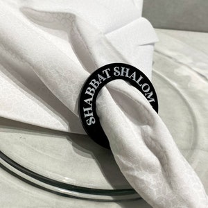 Acrylic Shabbat Napkin Ring, Shabbat Shalom Napkin Holder, Napkin Ring for Shabbat, Sabbath Napkin Ring, Shabbat Table Decor, Jewish Decor