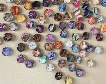 Upcycled Magazine Magnets - Sets of 4 - Handmade in PA