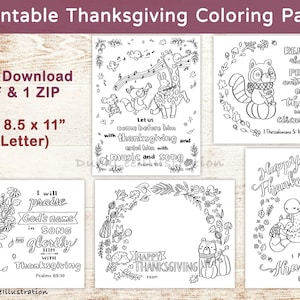 Páginas para colorir de versículos bíblicos de Ação de Graças para imprimir, cartão para colorir de escrituras de Ação de Graças, atividade cristã para crianças, artesanato para escola dominical