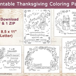 Printable Thanksgiving Bible Verse Coloring Pages, Happy Thanksgiving Scripture Coloring Card, Christian Kids Activity, Sunday School Craft