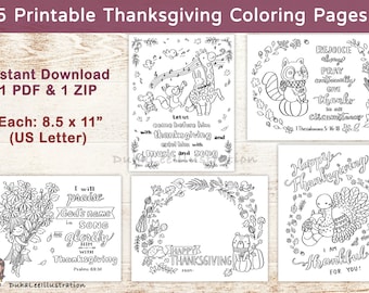 Printable Thanksgiving Bible Verse Coloring Pages, Happy Thanksgiving Scripture Coloring Card, Christian Kids Activity, Sunday School Craft